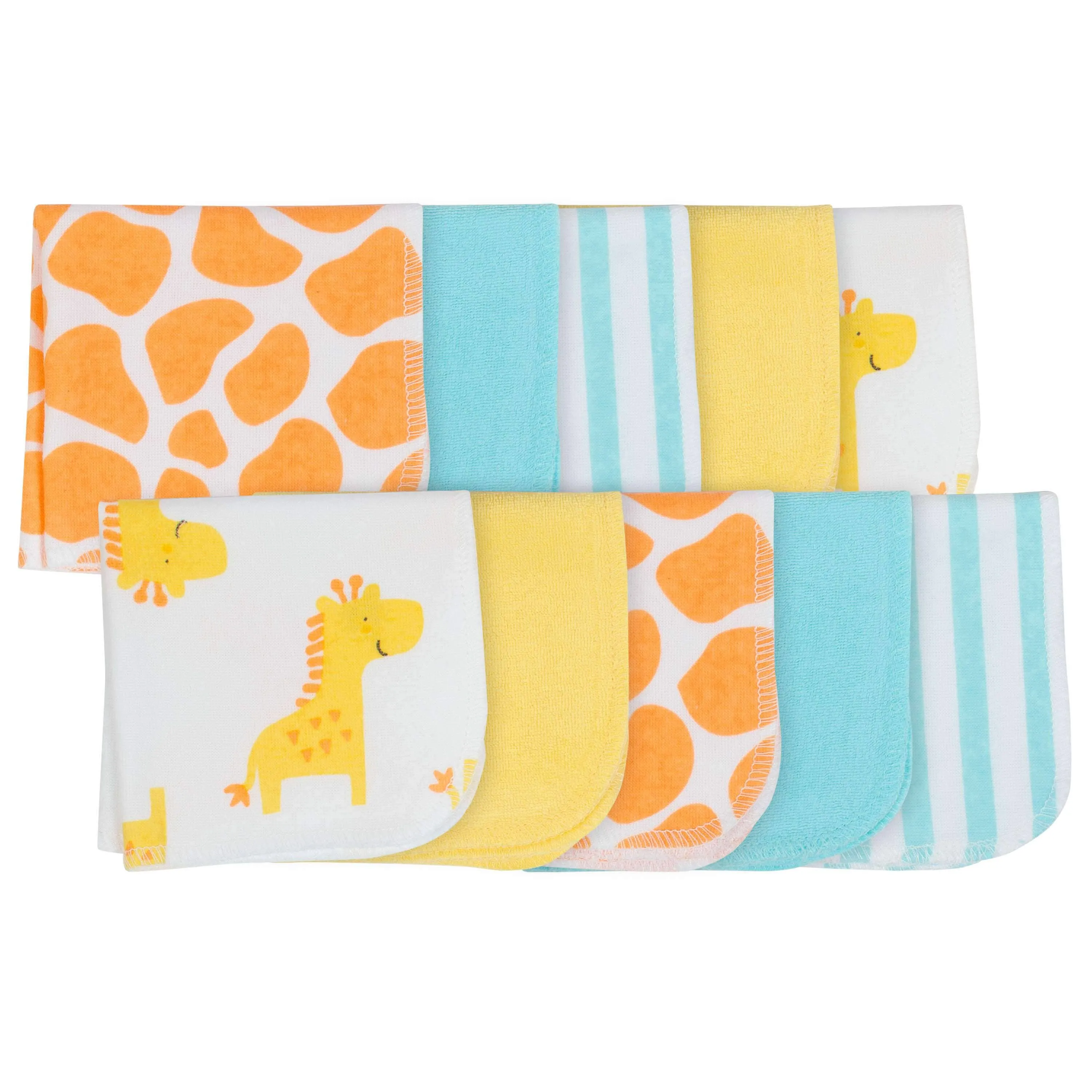 12-Piece Boys Terry Hooded Towel and Washcloth Set - Giraffe