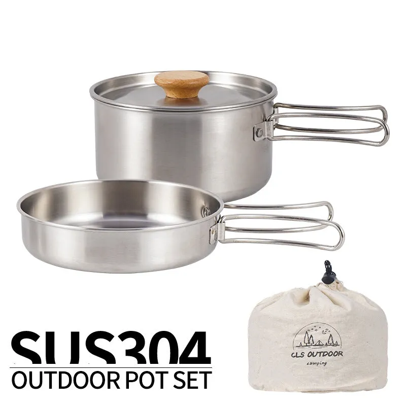 304 Stainless Steel Outdoor Camping Pot Set