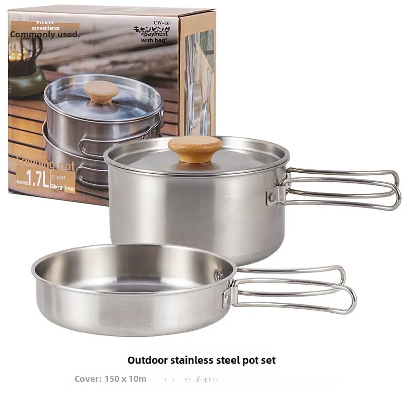 304 Stainless Steel Outdoor Camping Pot Set