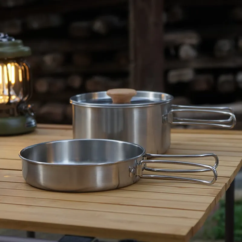 304 Stainless Steel Outdoor Camping Pot Set