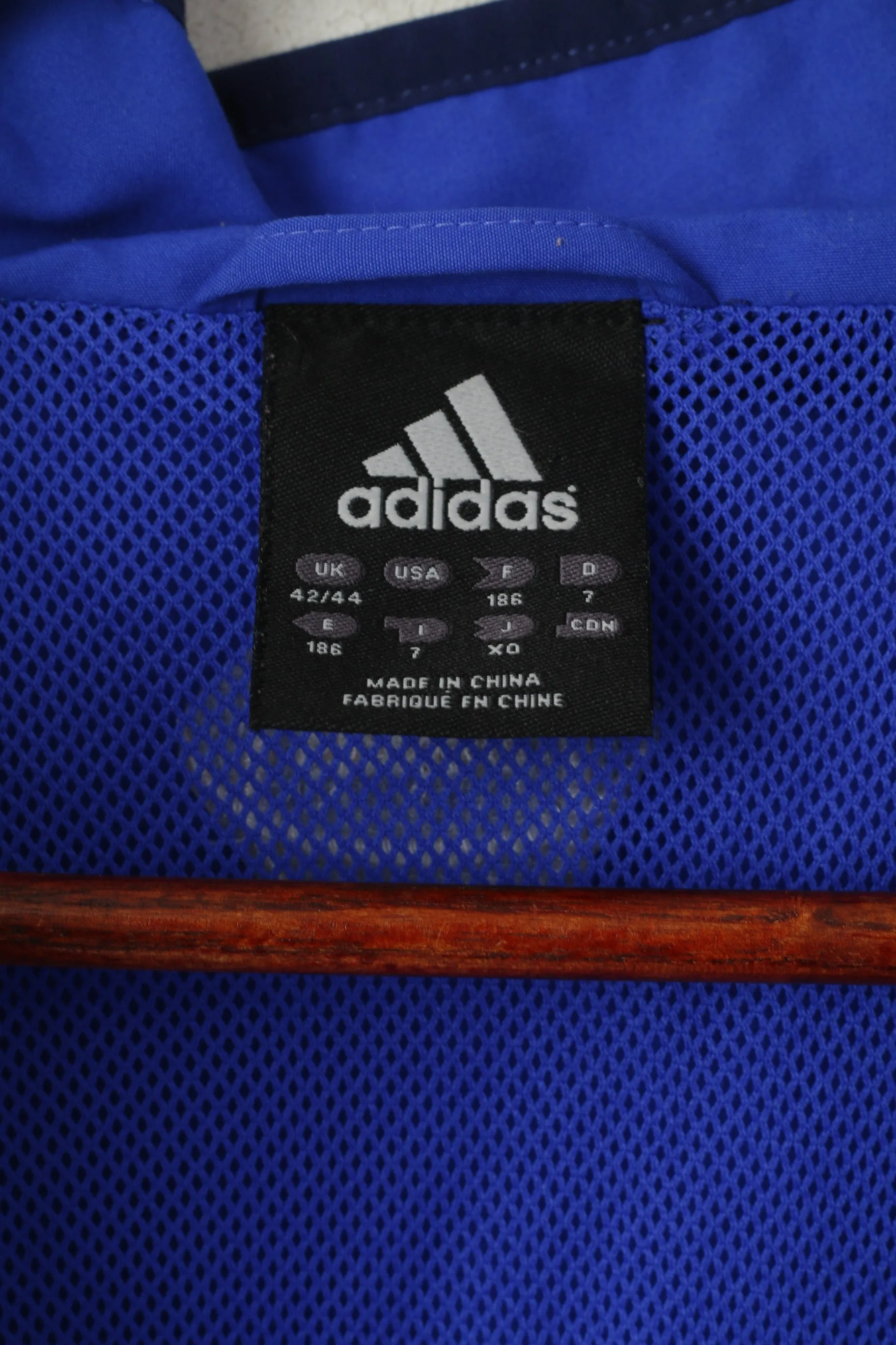 Adidas Men 186 L Jacket Blue Vintage SSV Wissenbach Lightweight Full Zipper Top