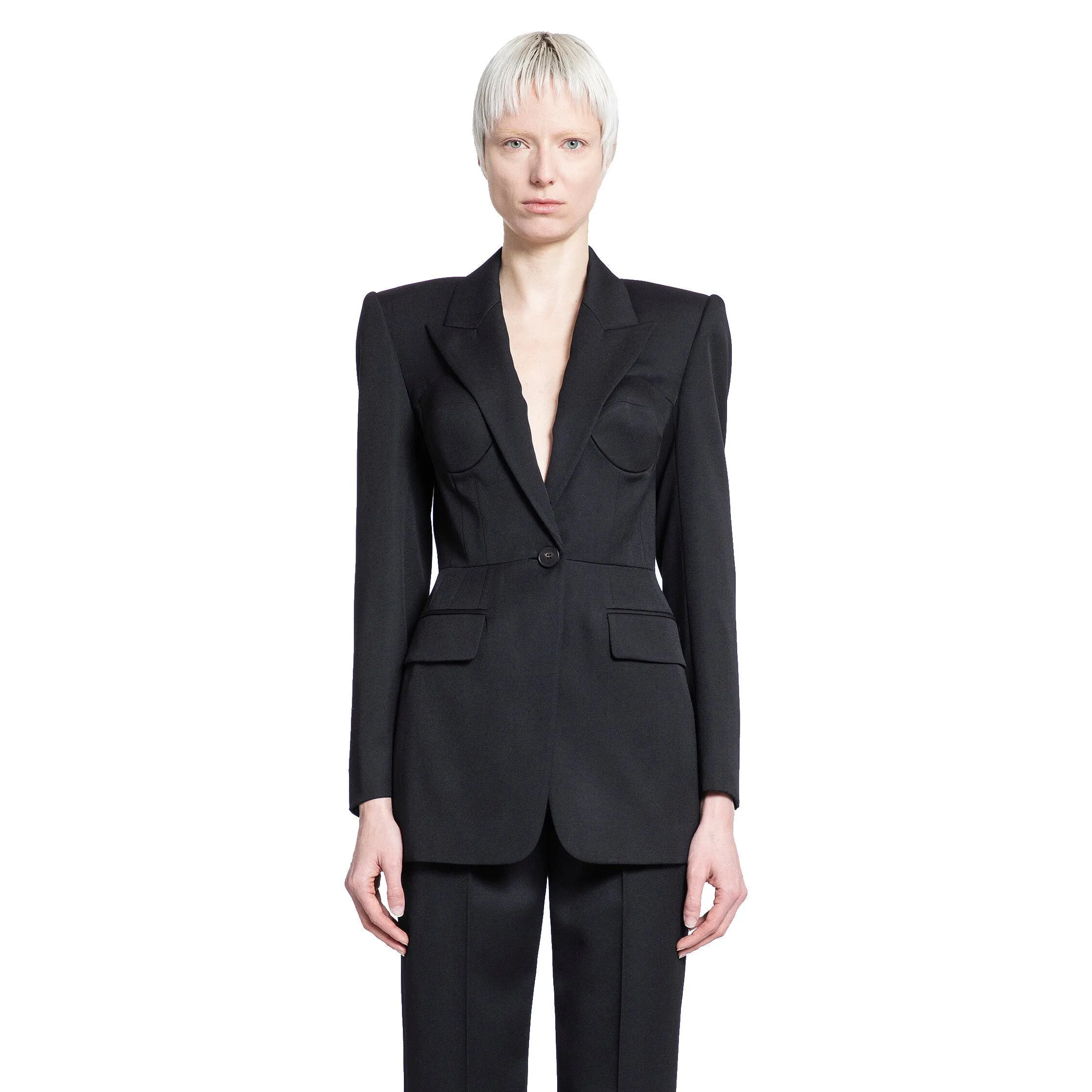 ALEXANDER MCQUEEN WOMAN BLACK BLAZERS