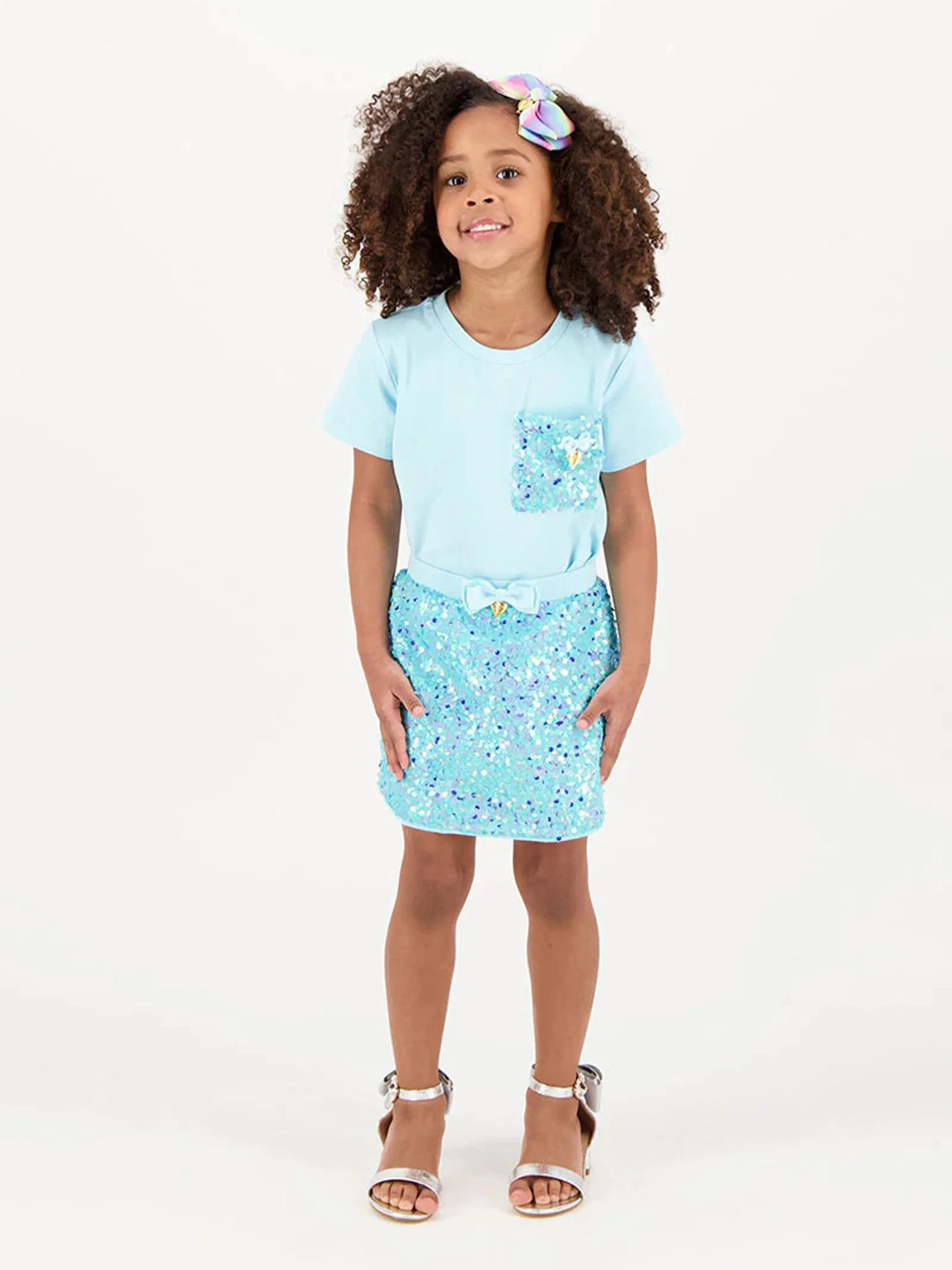 Angels Face Girls Diva Sequin Skirt in Blue