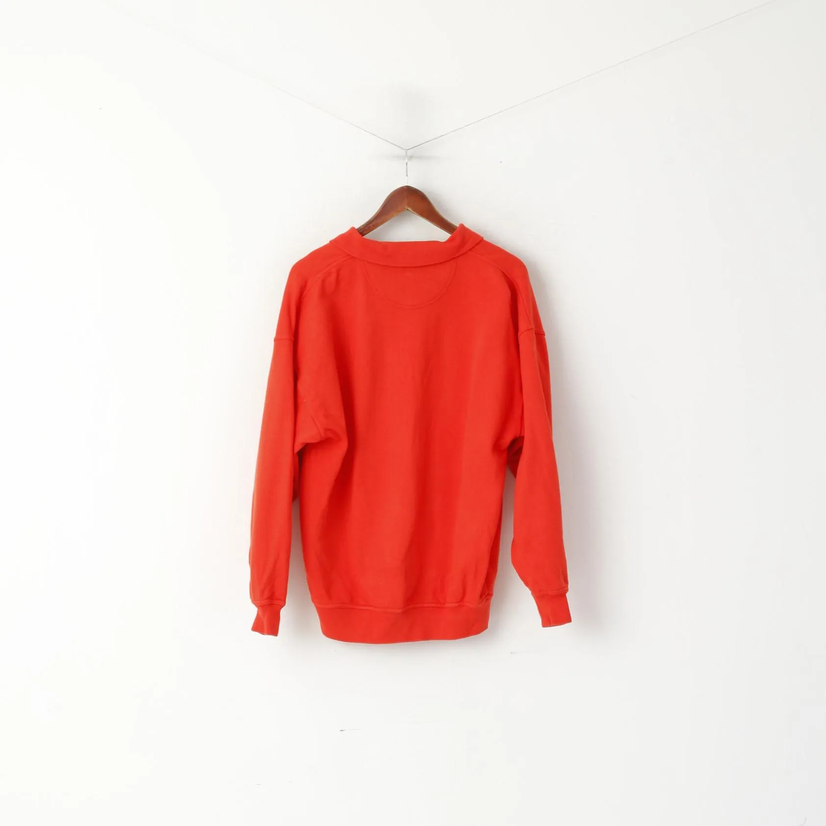 Antartex Weekend Men M Sweatshirt Orange Cotton Collared Casual Jumper Top