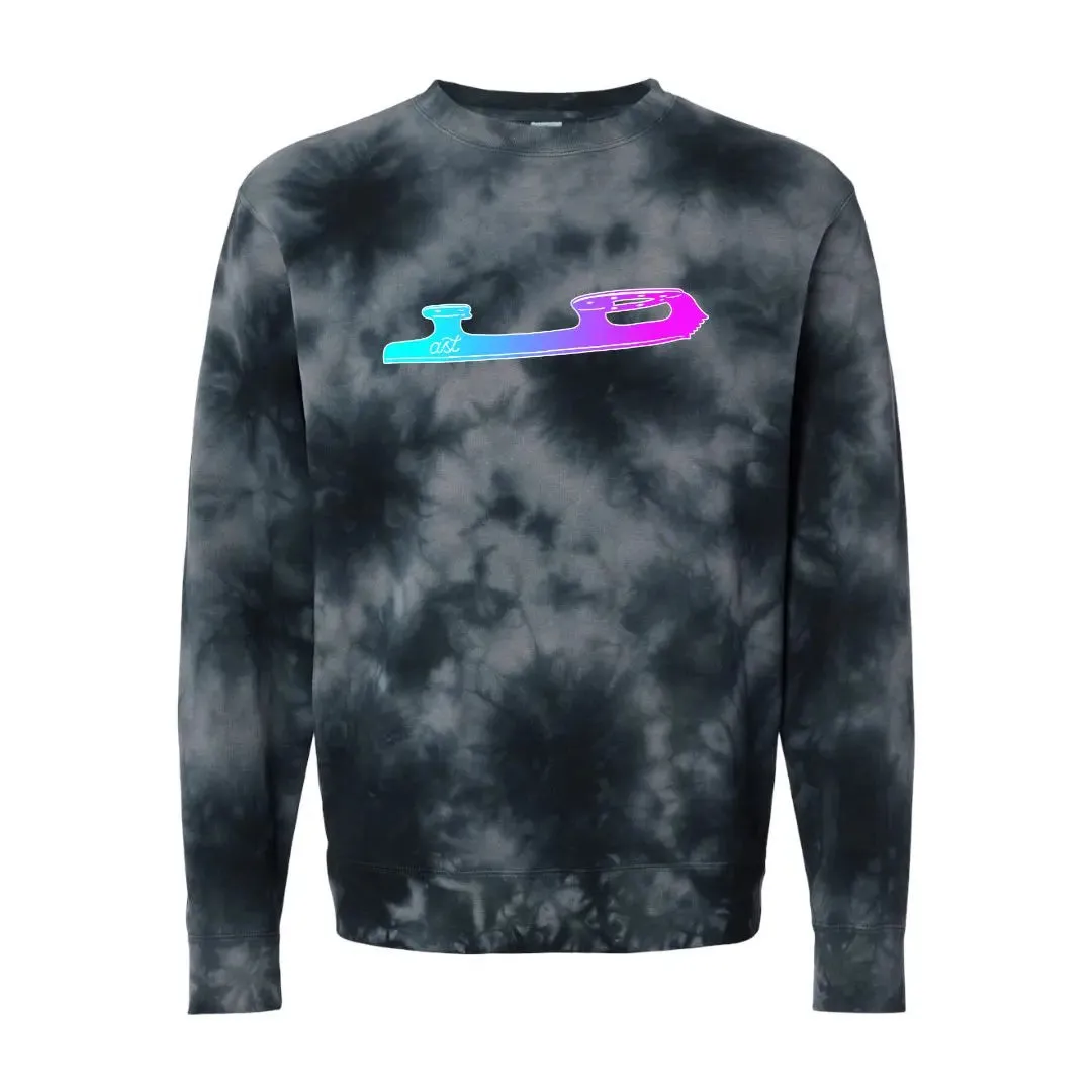 AST Blade Unisex Black Tie-Dyed Sweatshirt - XXL, XXXL