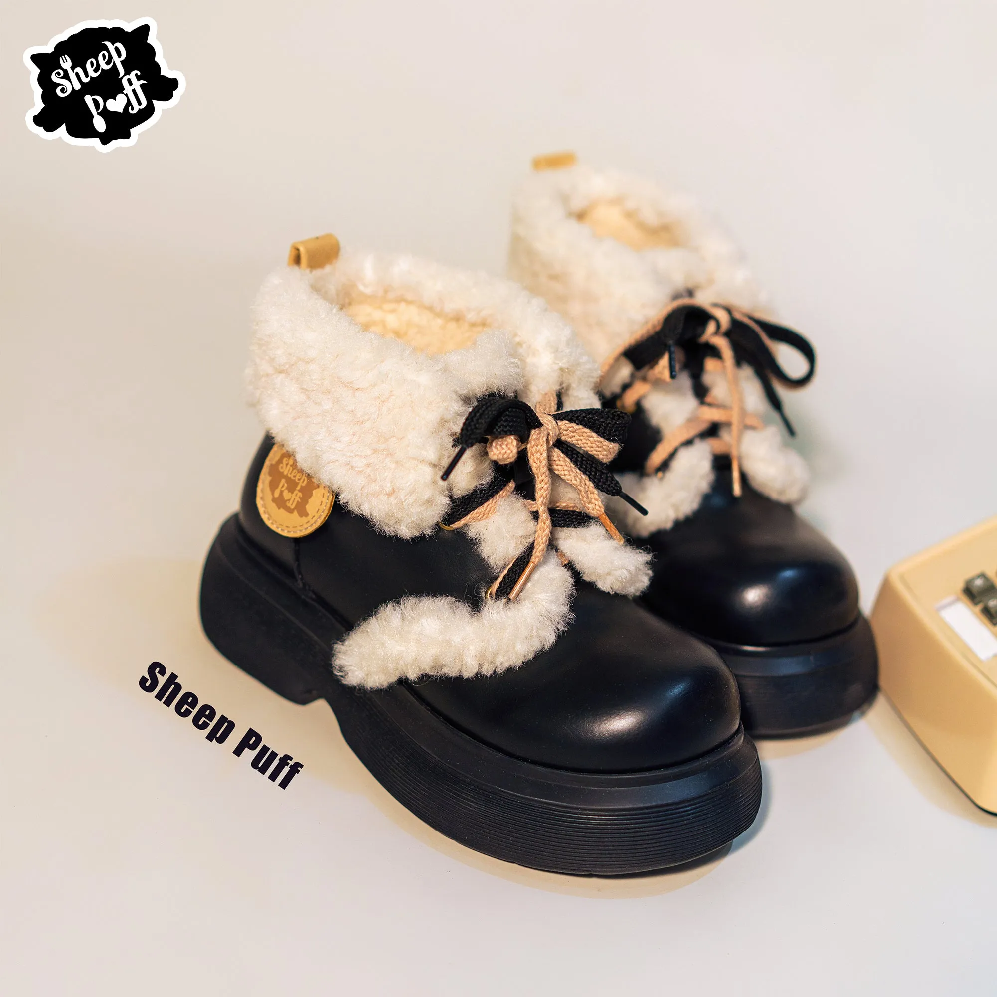 Autumn and winter retro plus velvet warm thick-soled cotton shoes snow boots