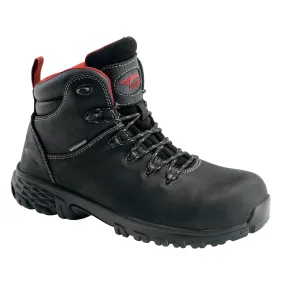 Avenger Mens Flight Mid Black Leather Work Boots