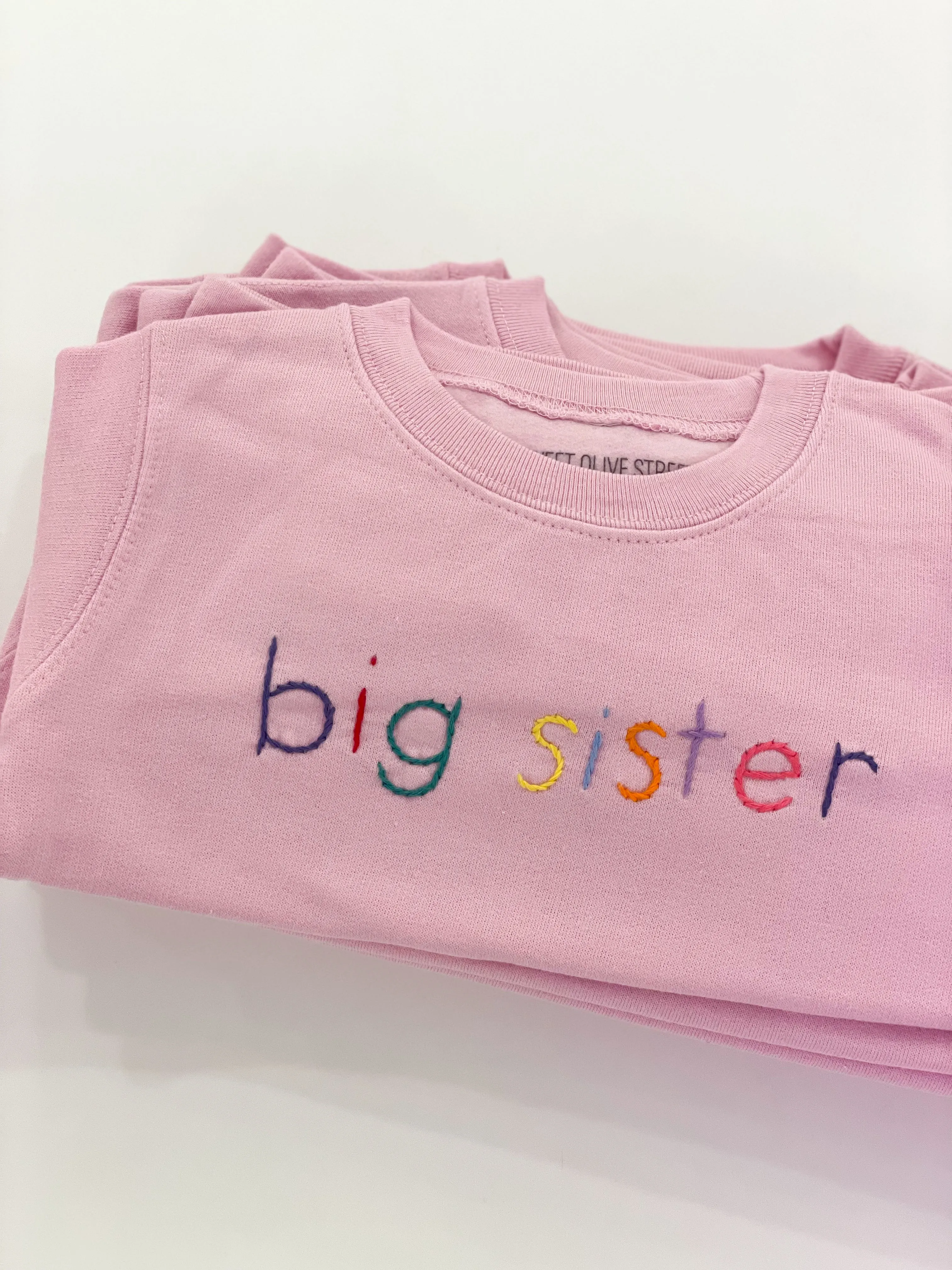 Big sis rainbow embroidered sweatshirt