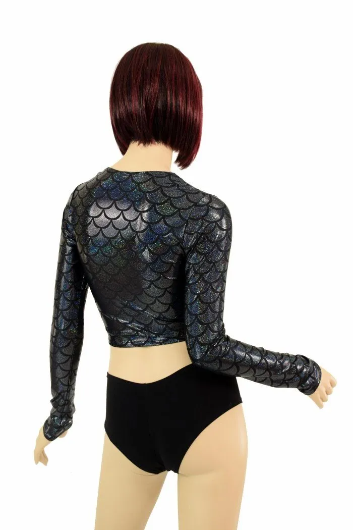 Black Dragon Long Sleeve Crop