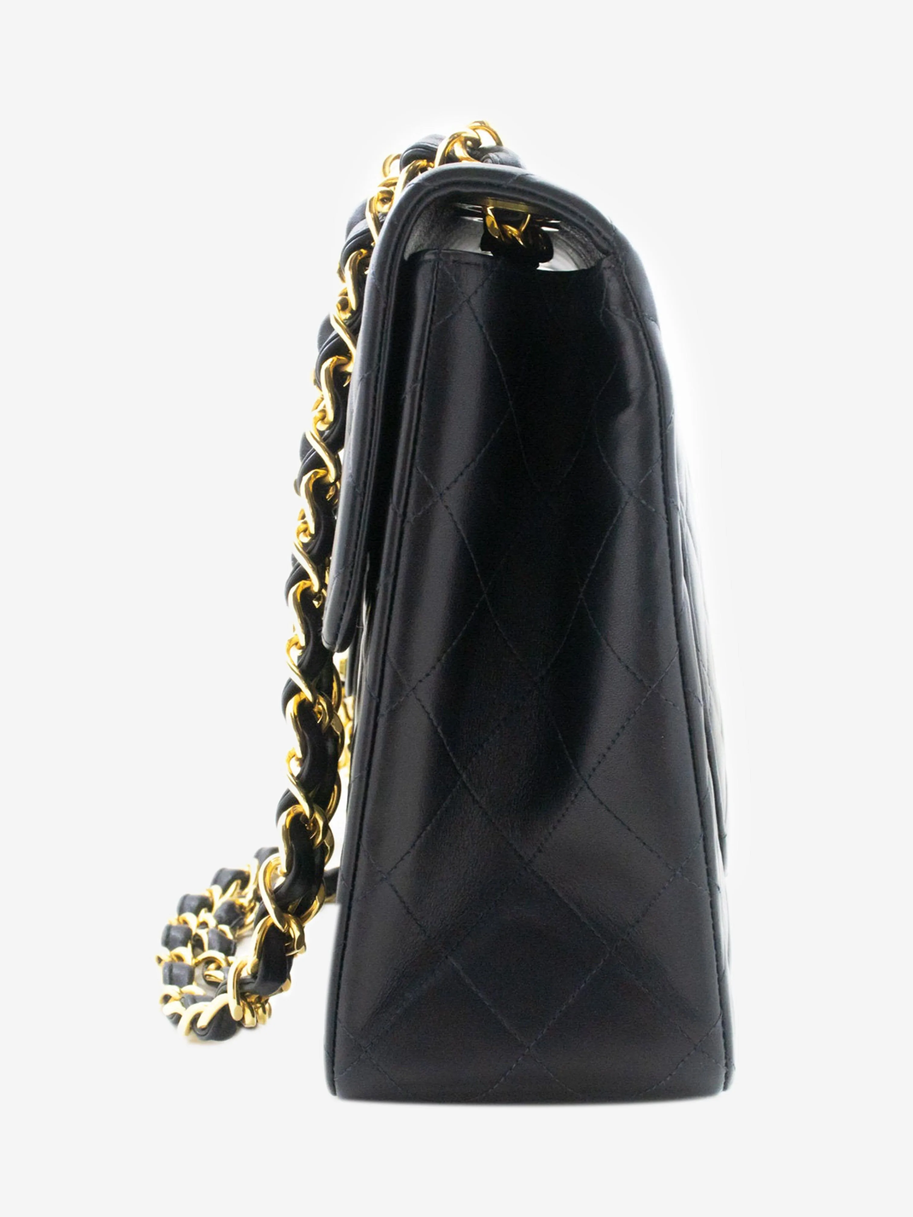 Black vintage 1991 lambskin maxi Classic Flap bag