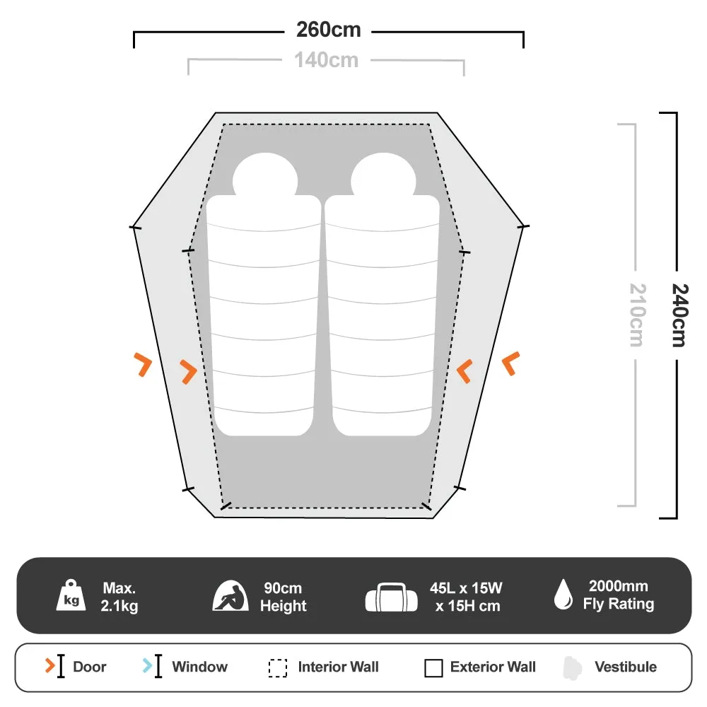 Black Wolf Mantis Ultralight 2 Person Tent