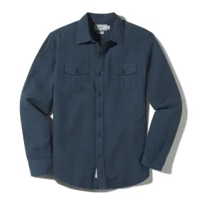 Brando Lightweight Double Cloth Shirt - Midnight Navy