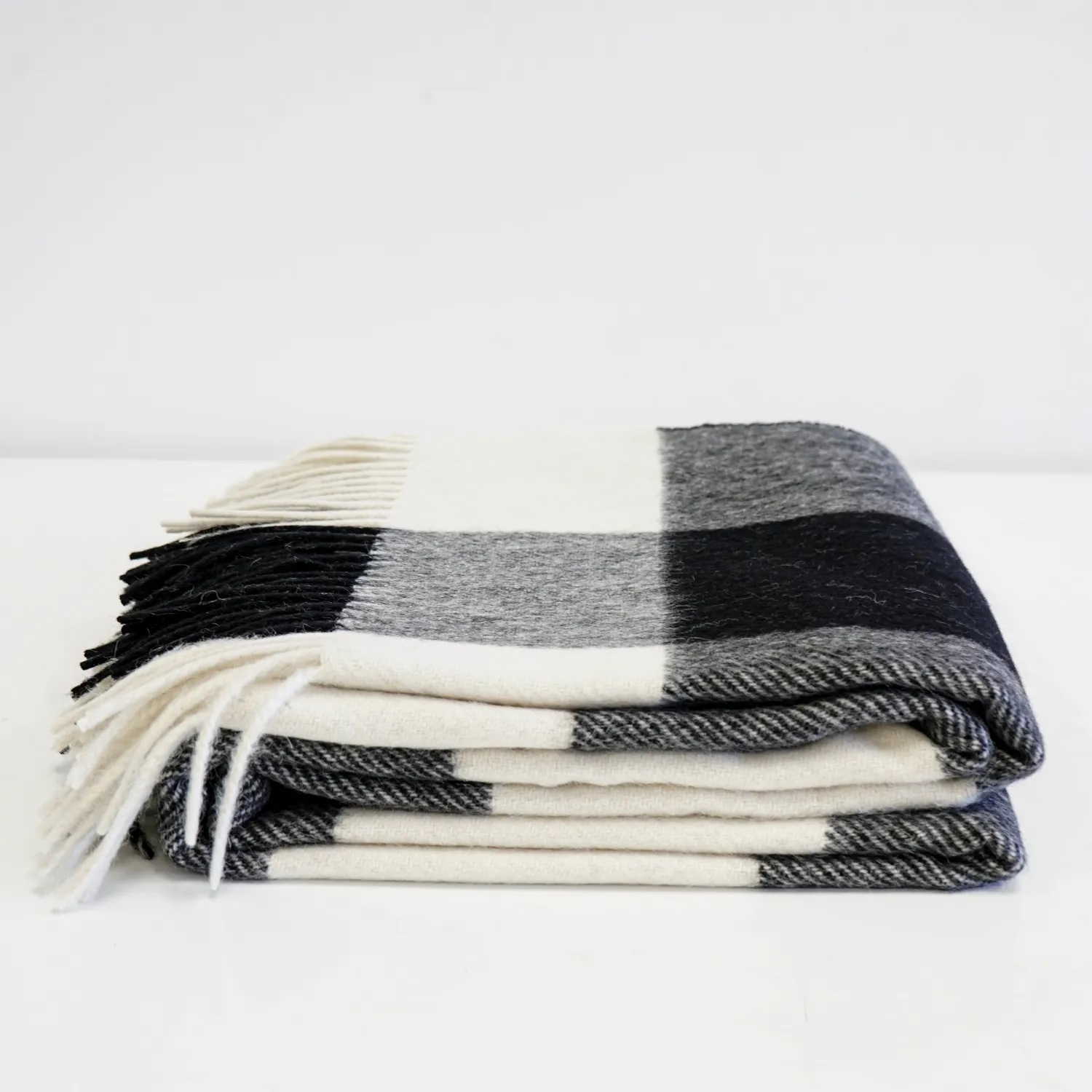 Buffalo Check Black/Ivory Alpaca Throw