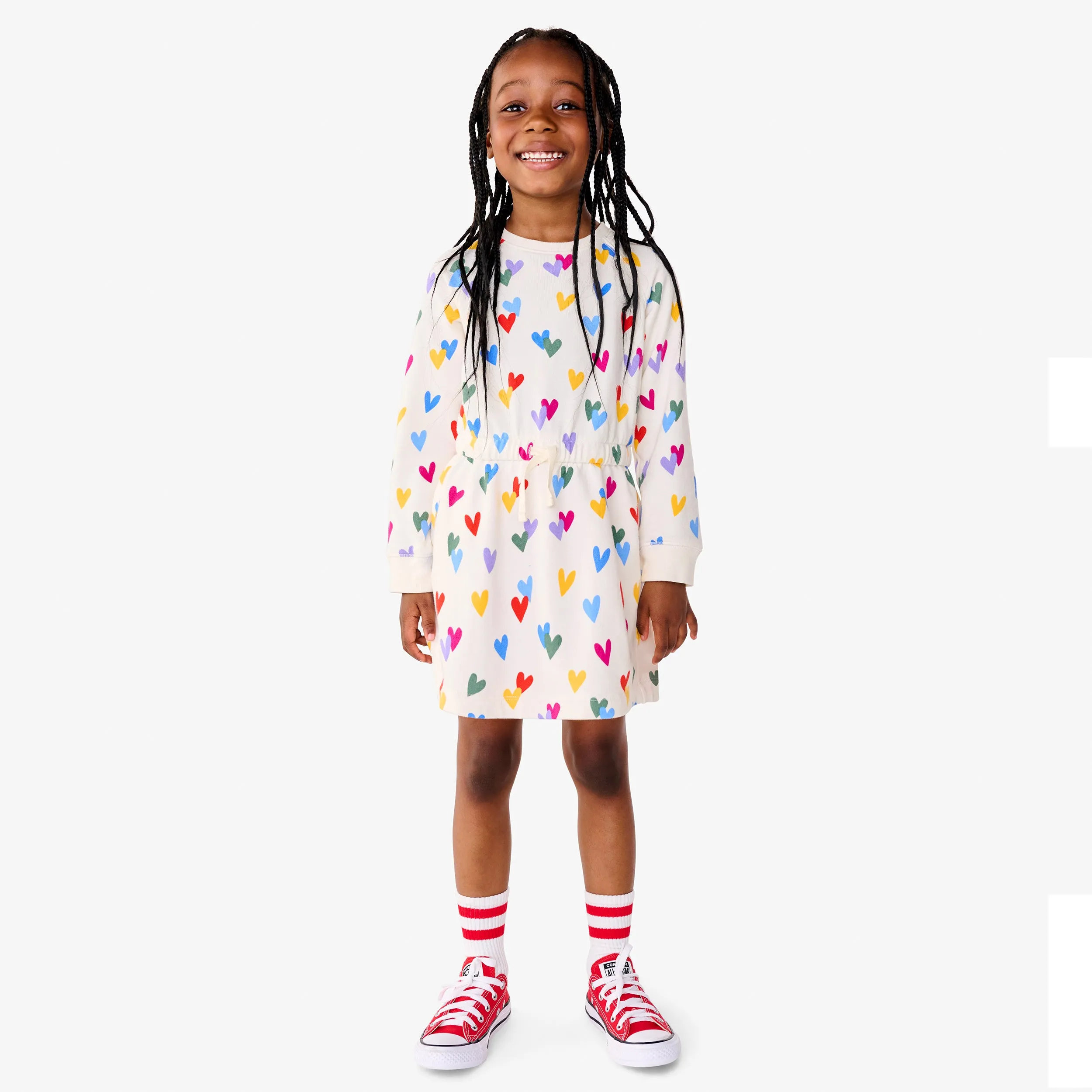 Clearance sweatshirt dress in confetti hearts