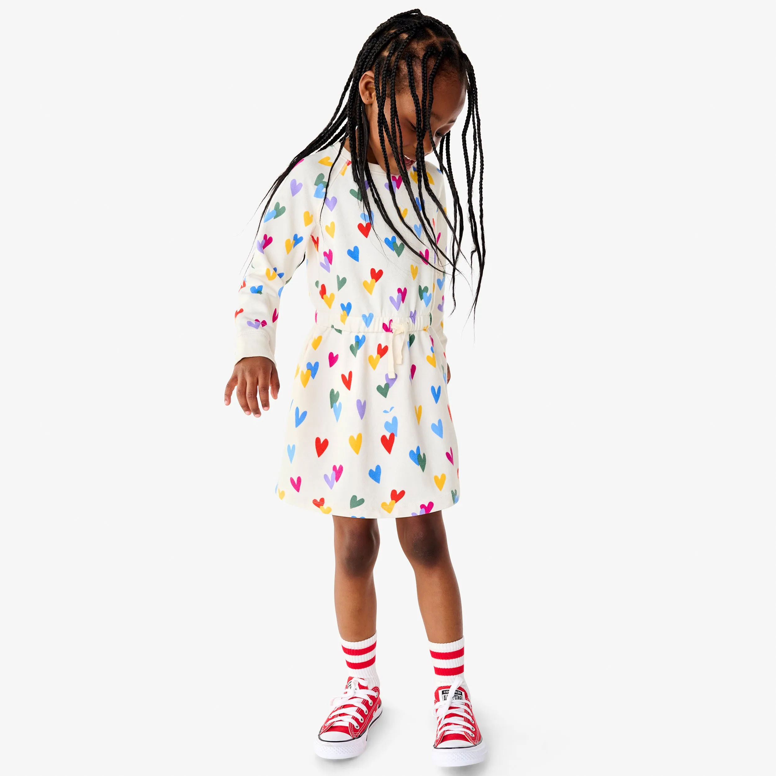 Clearance sweatshirt dress in confetti hearts