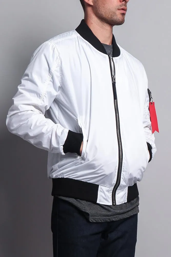 Contrast Lightweight Bomber Flight Jacket