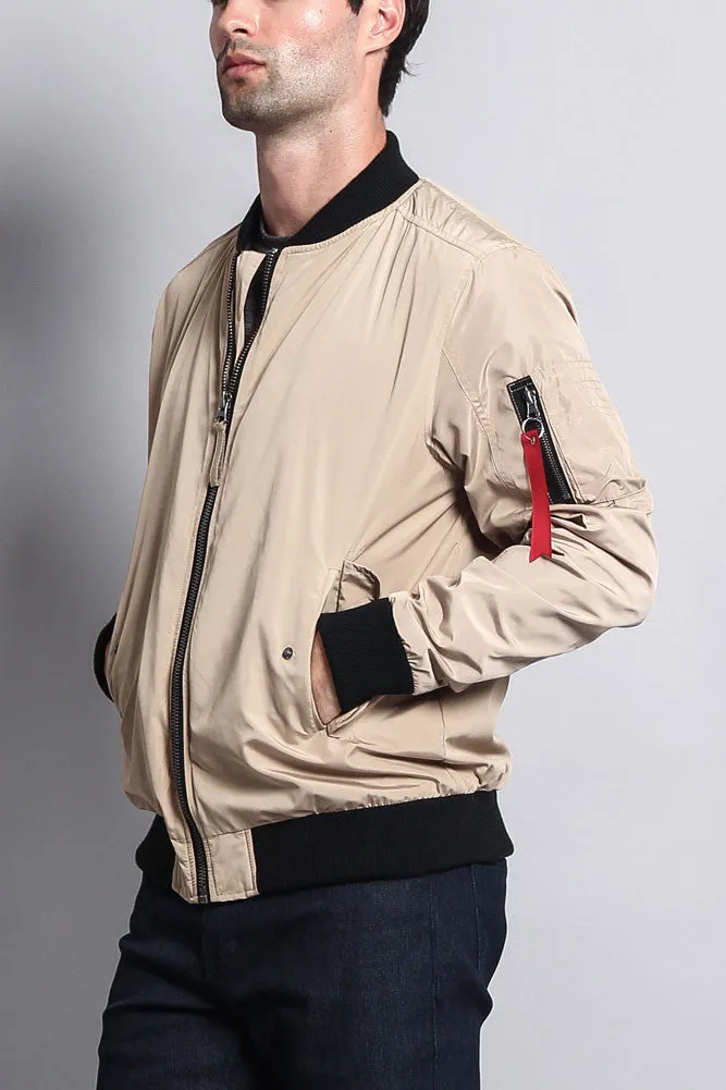 Contrast Lightweight Bomber Flight Jacket