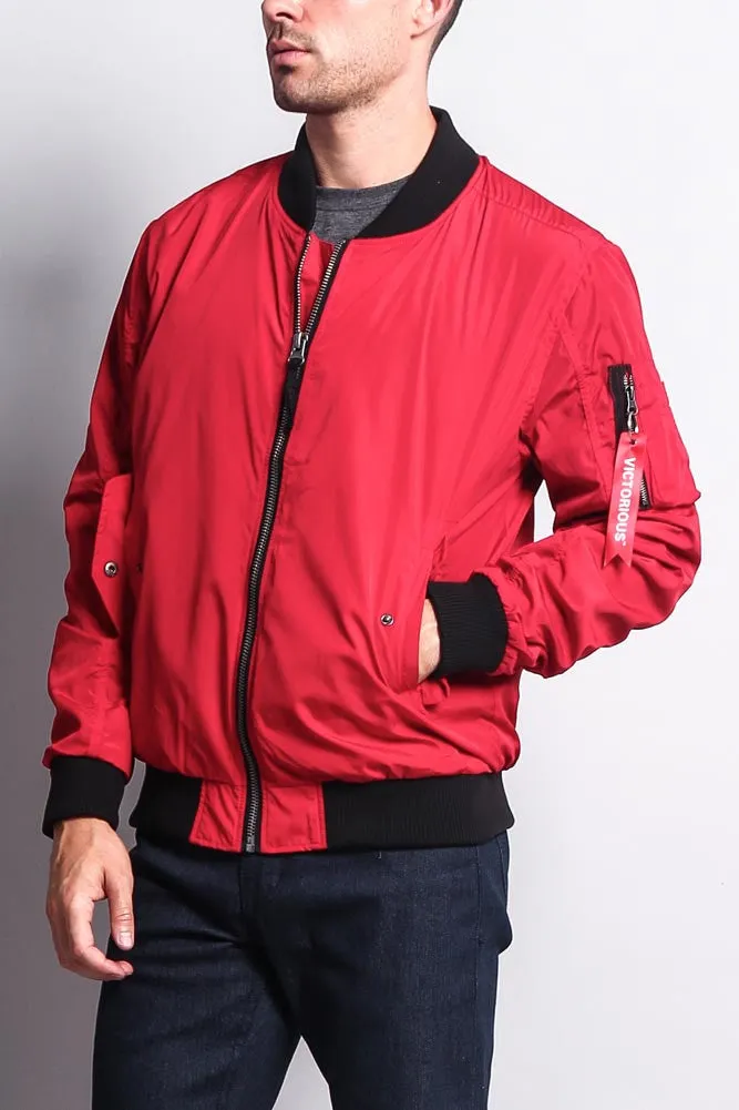 Contrast Lightweight Bomber Flight Jacket