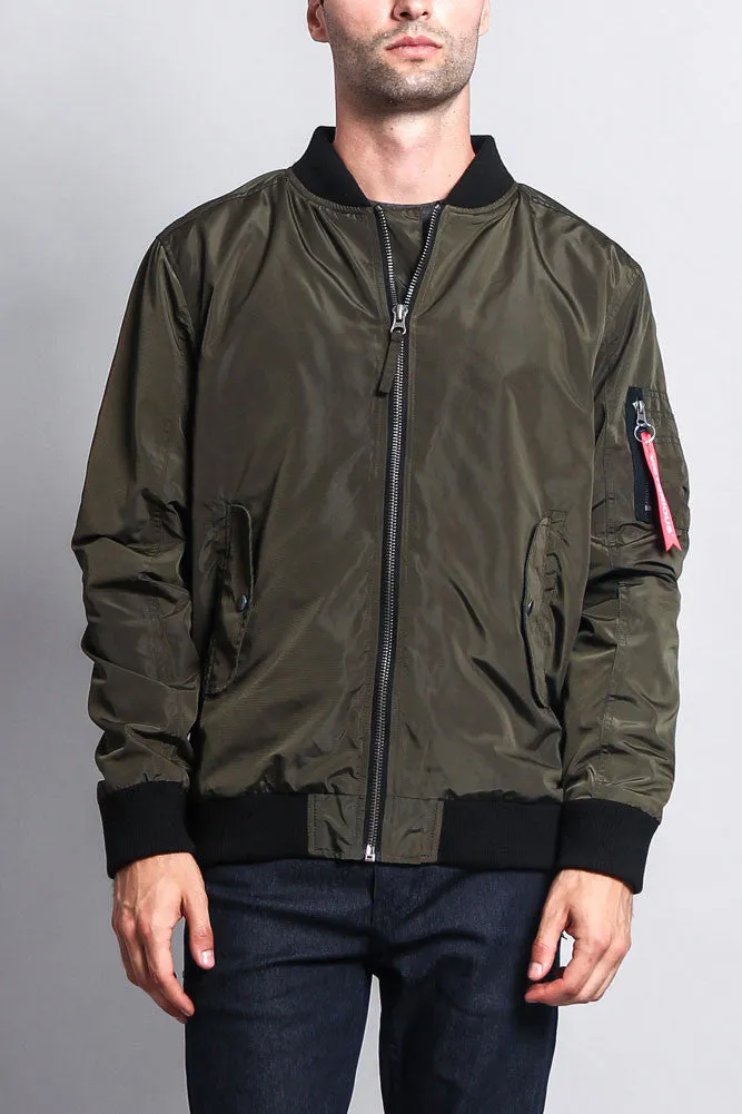 Contrast Lightweight Bomber Flight Jacket