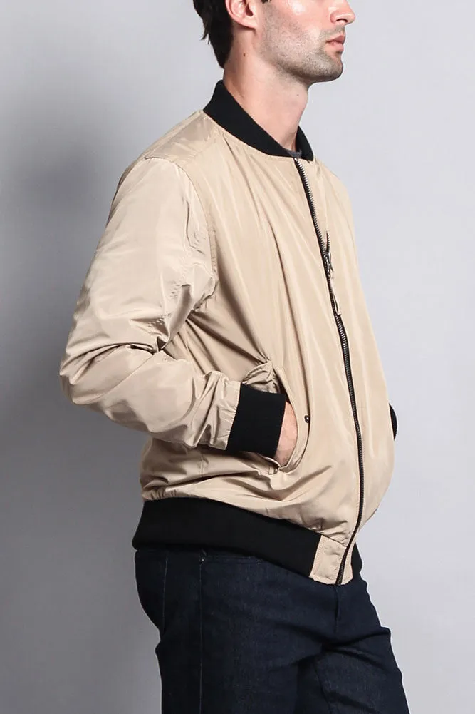 Contrast Lightweight Bomber Flight Jacket