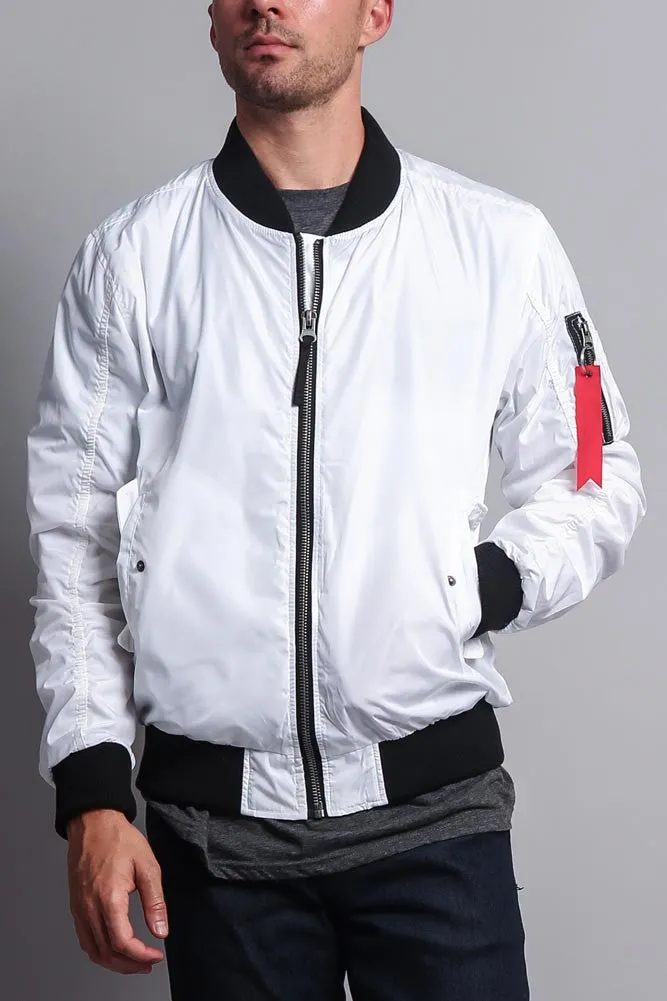 Contrast Lightweight Bomber Flight Jacket