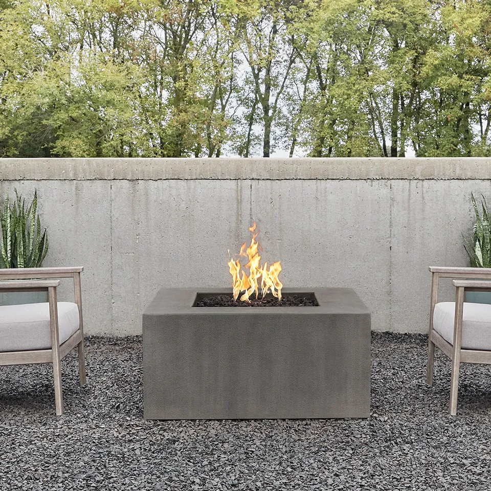 CORNERSTONE 40" SQUARE GAS FIRE TABLE, CARBON