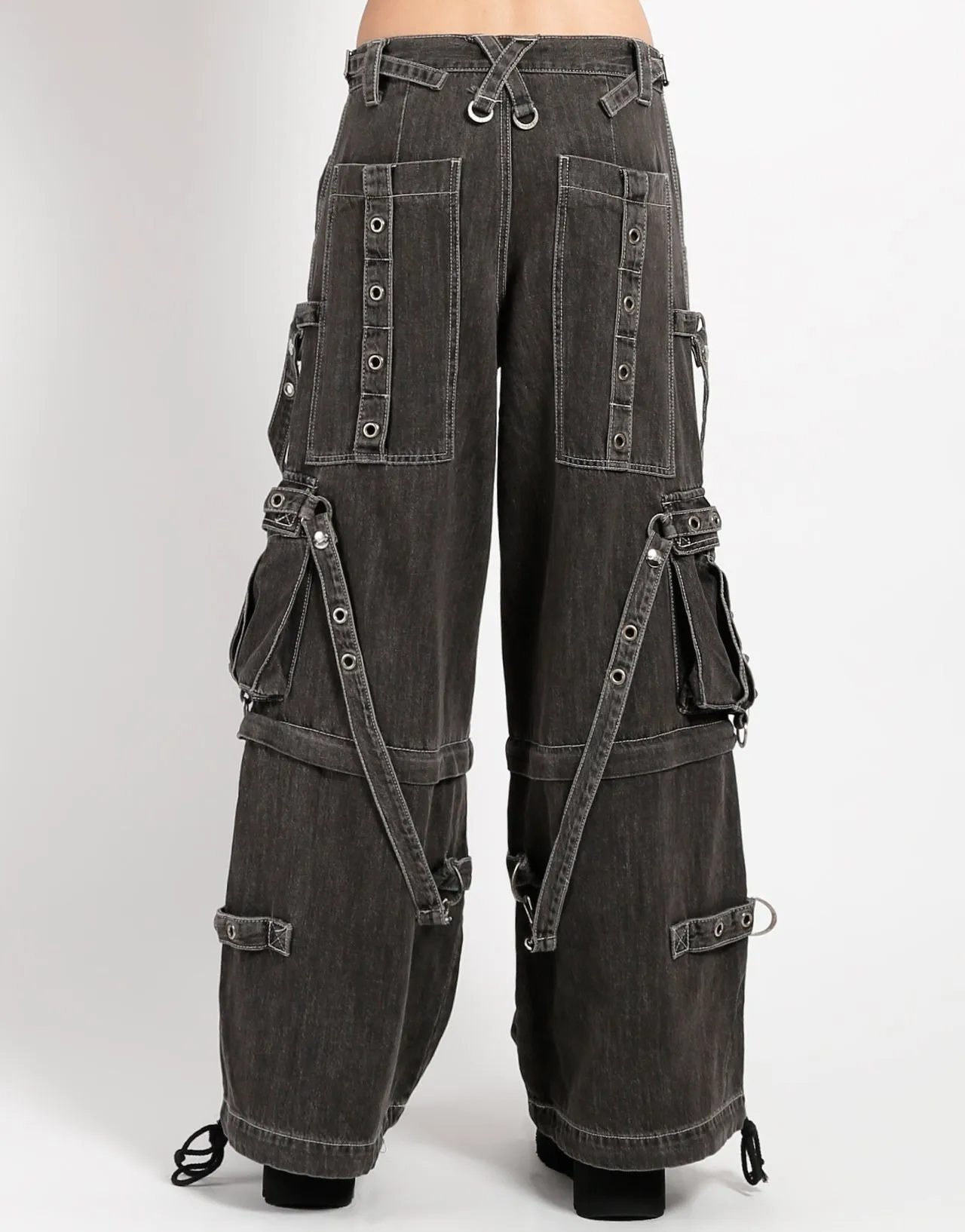 DENIM STRAP PANT BLACK