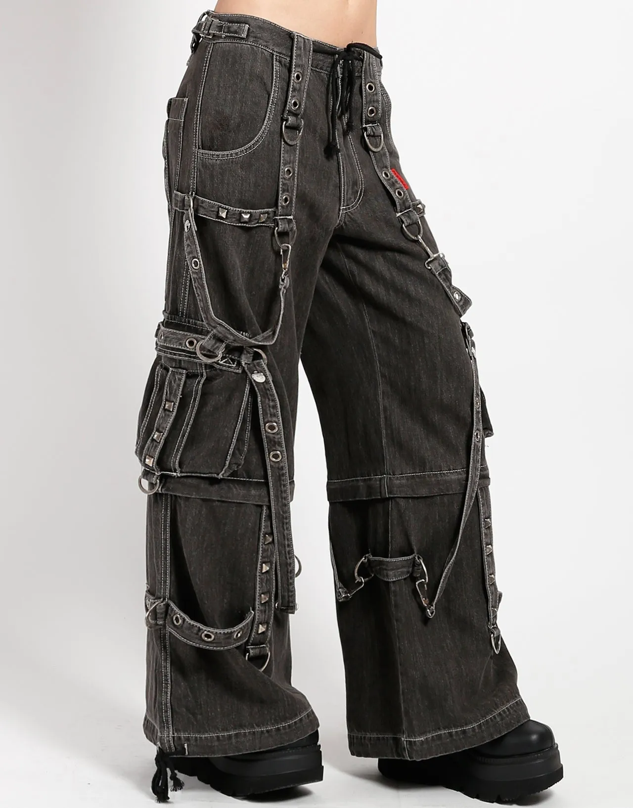 DENIM STRAP PANT BLACK