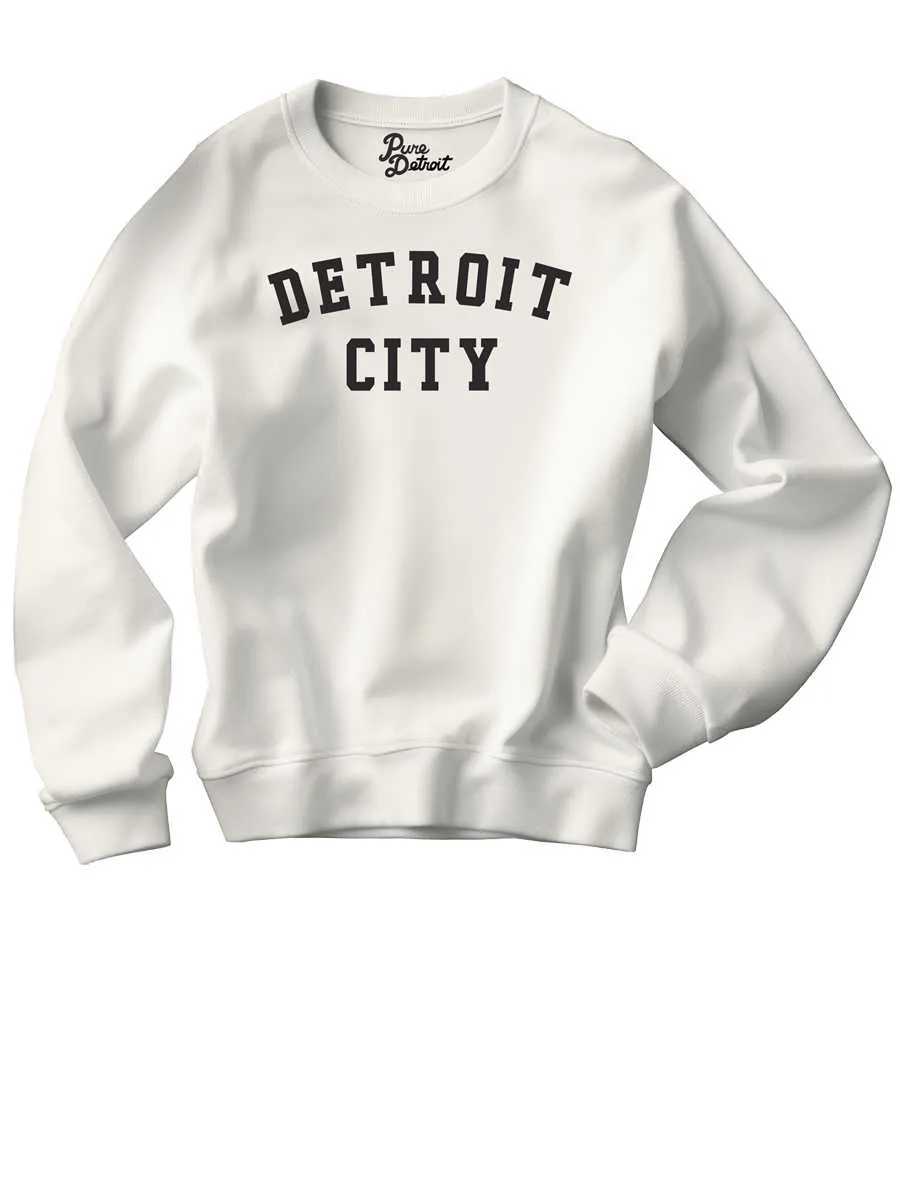 Detroit City Unisex Premium Sponge Fleece Sweatshirt - Black / White