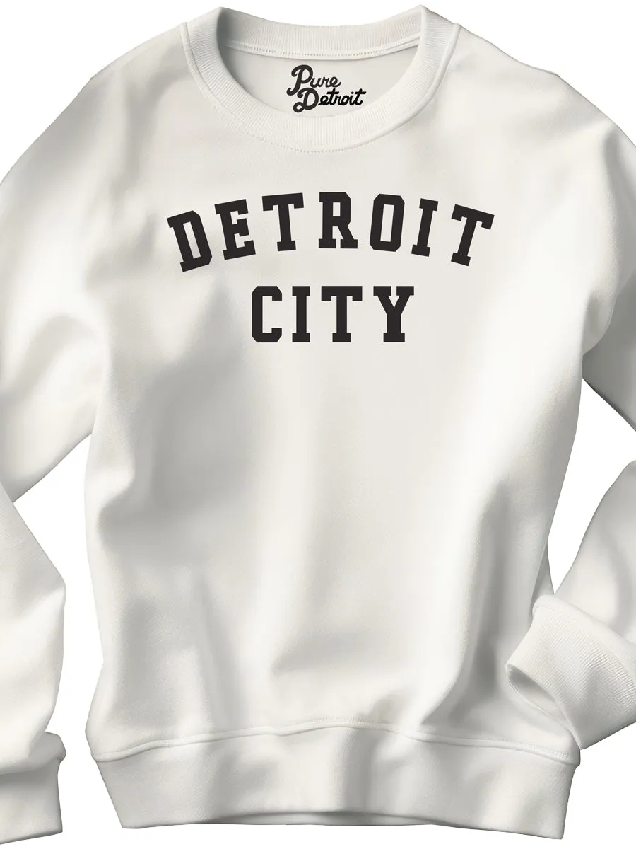 Detroit City Unisex Premium Sponge Fleece Sweatshirt - Black / White