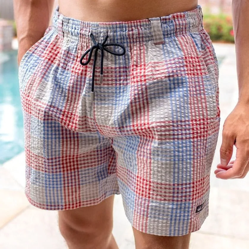 Dockside Swim Trunk - Seersucker Gingham