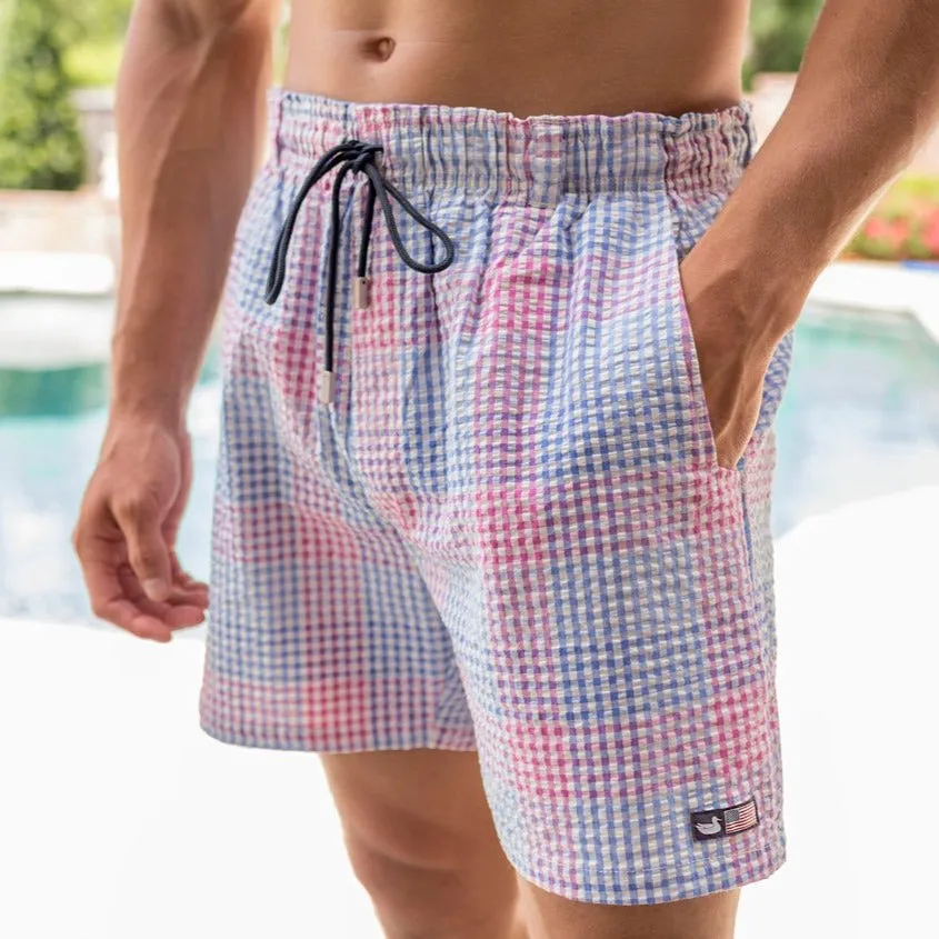 Dockside Swim Trunk - Seersucker Gingham