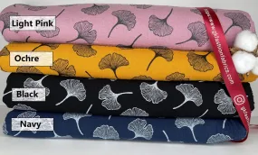 Double Gauze  Muslin Fabric with Gingko Print