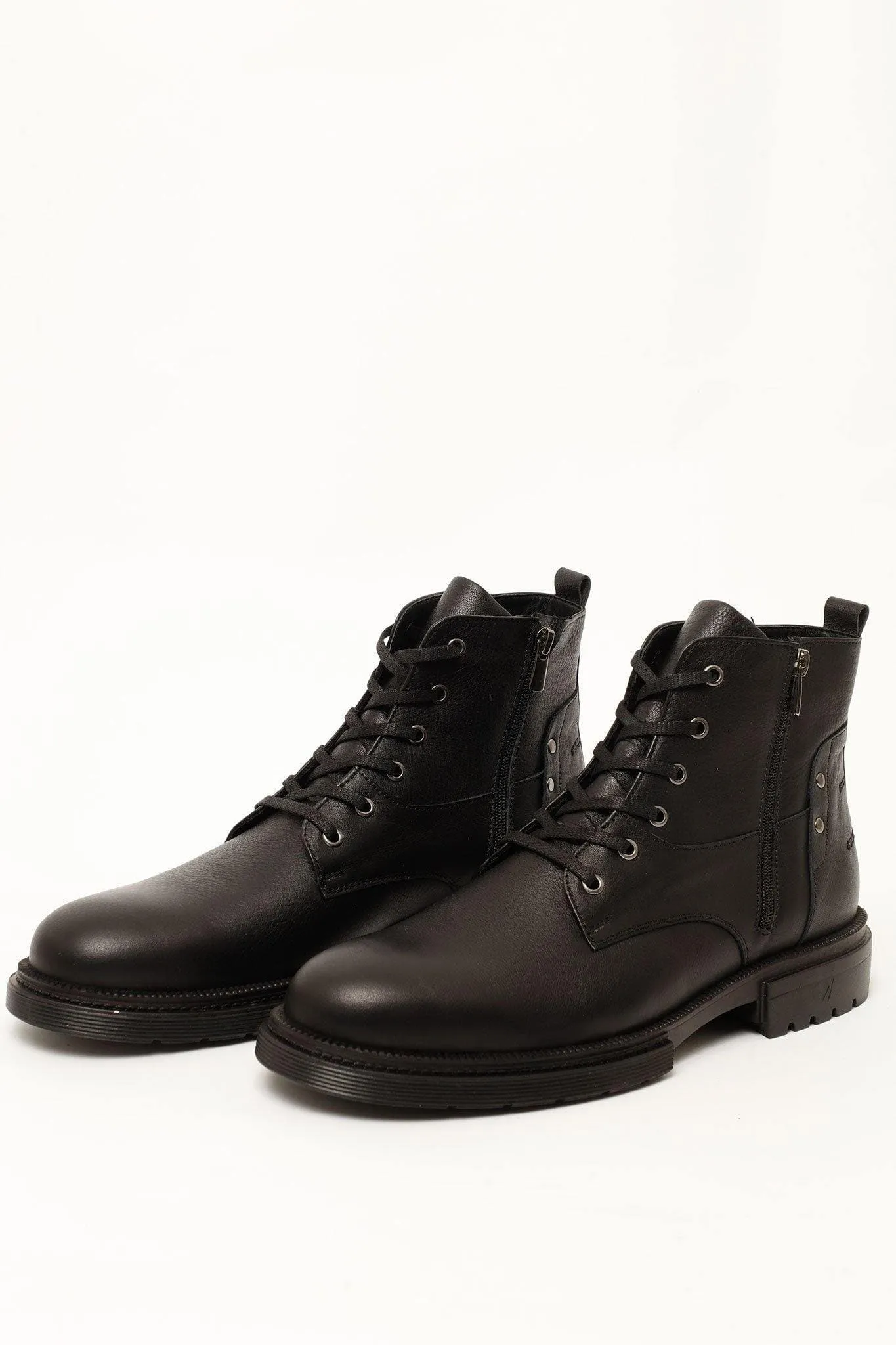 DOUBLE ZIP FAS BOOTS IN CHARCOAL