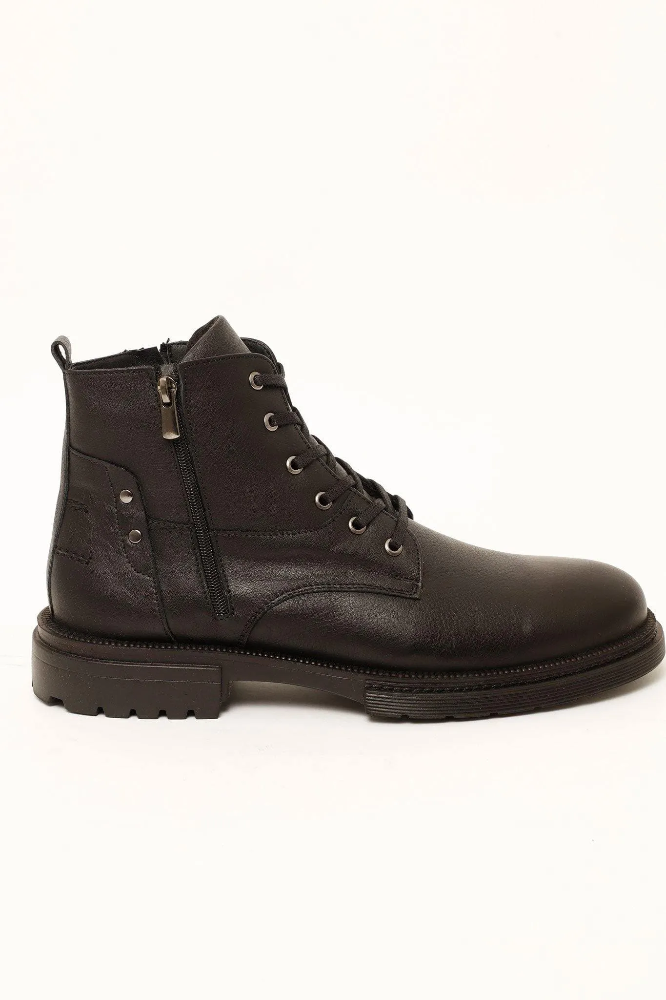 DOUBLE ZIP FAS BOOTS IN CHARCOAL