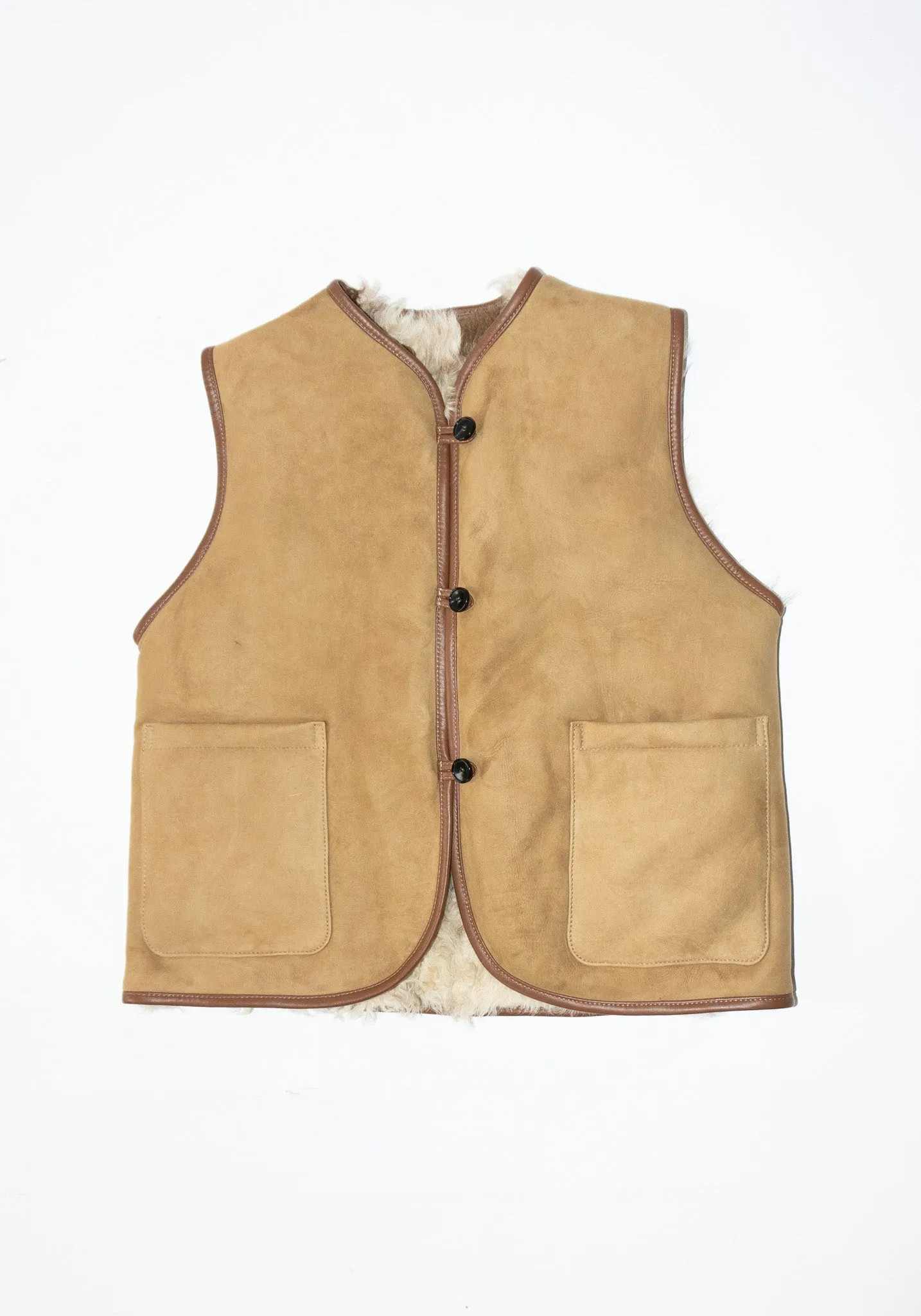 Ella Sheepskin Vest in Cow