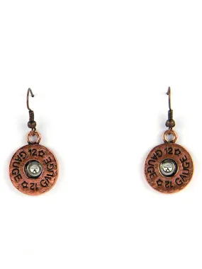 ER150525-02COP  12Gauge Bullet Charm Earring