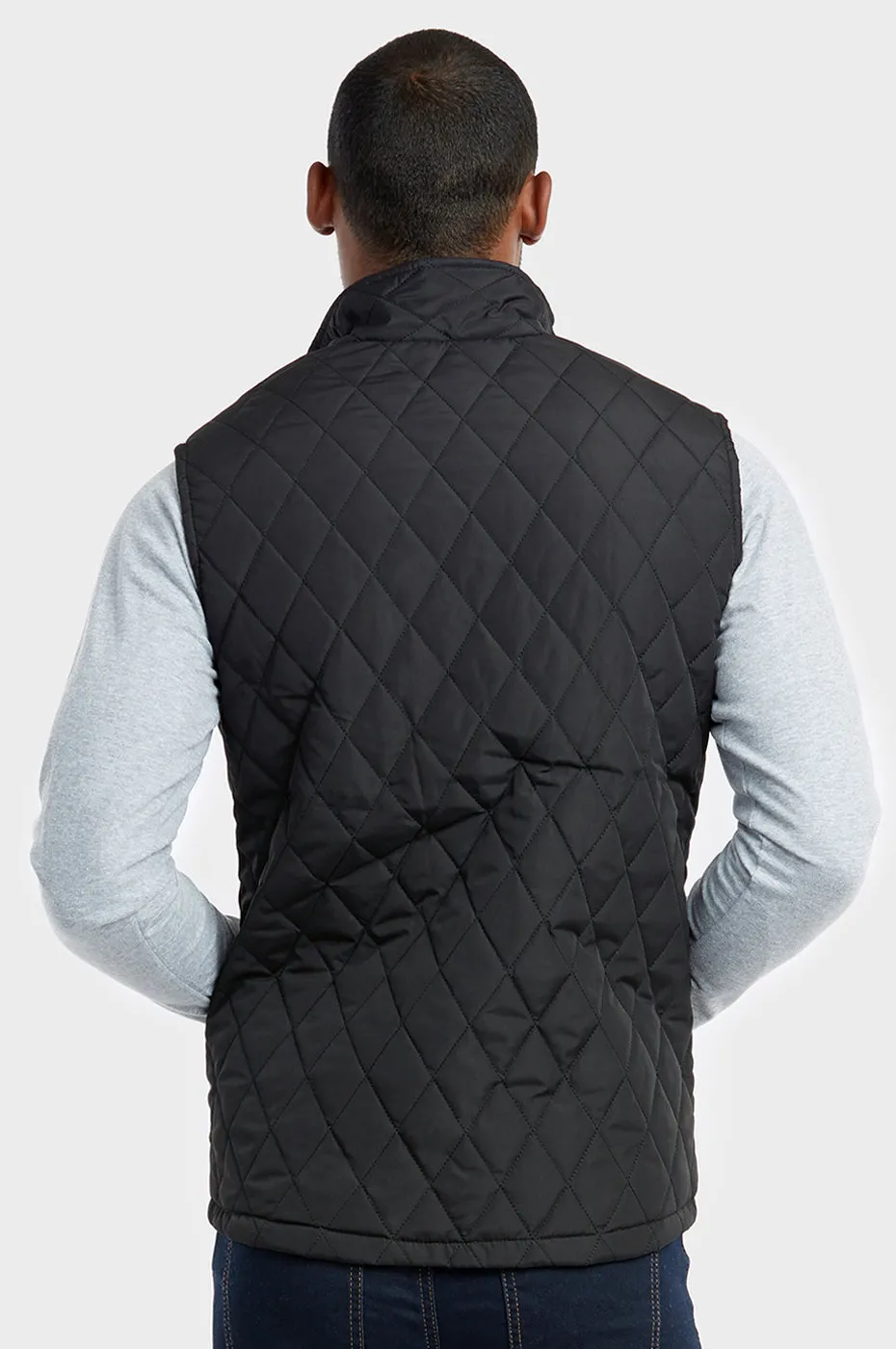 ET|TU MEN'S DIAMOND QUILTED PUFFER VEST (TAV500E_BLACK)