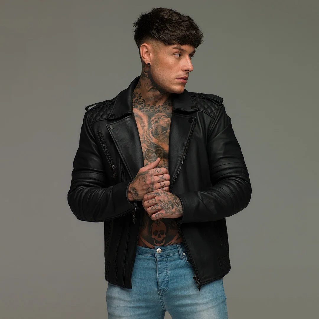 Father Sons Black Leather Jacket - FSH104