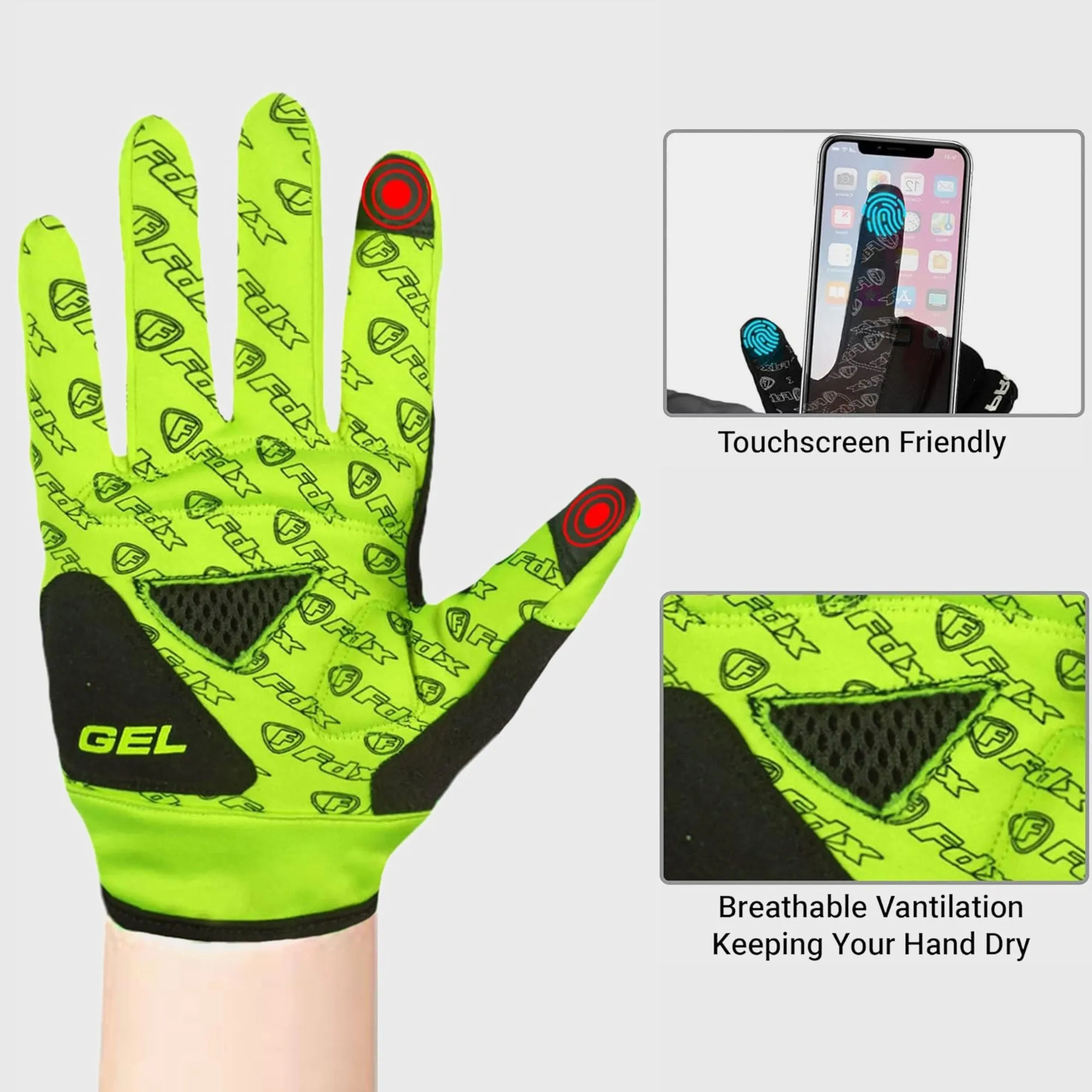 Fdx Subzero Yellow Full Finger Winter Cycling Gloves