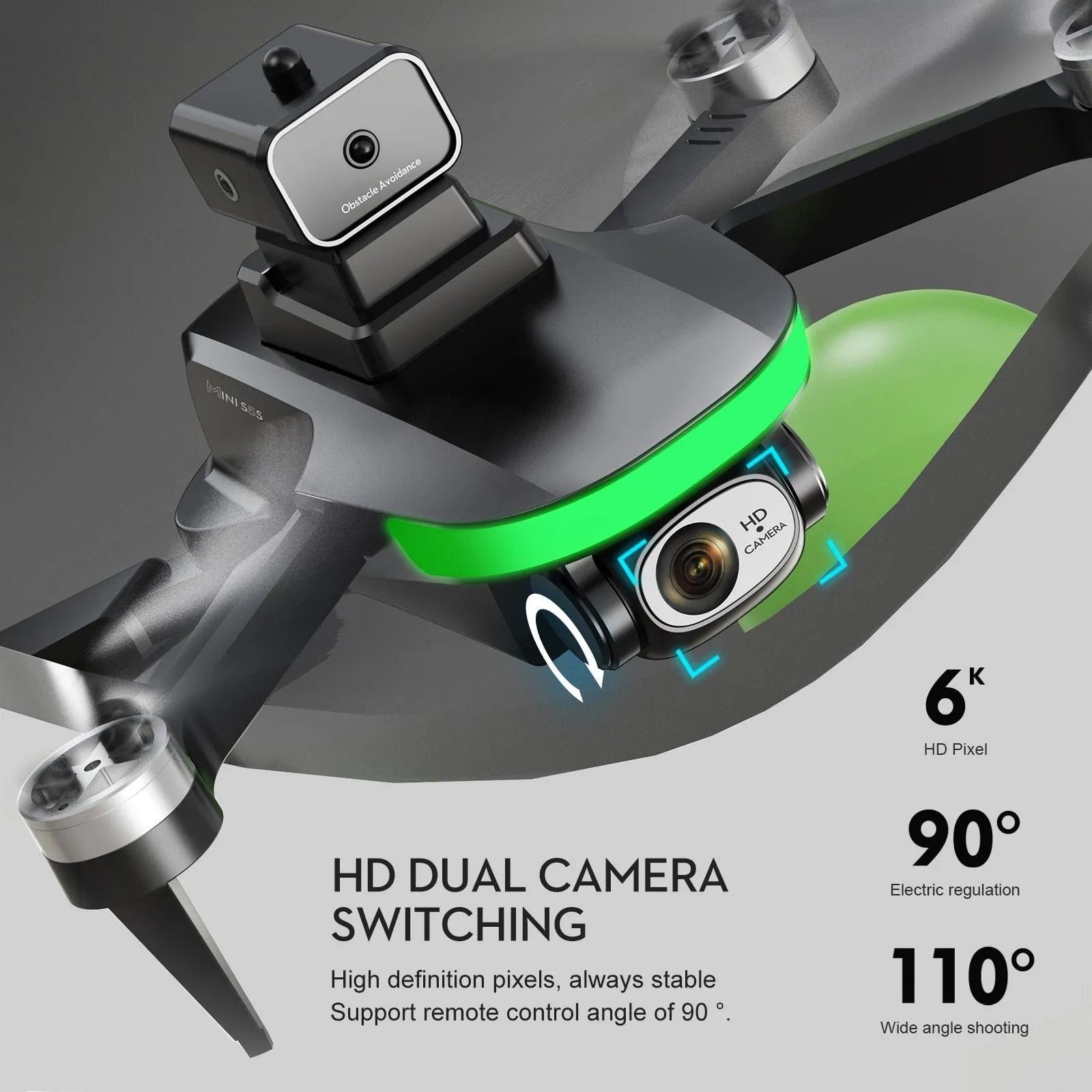 Foldable Brushless Quadcopter Mini Drone 8K HD Camera Obstacle Avoidance