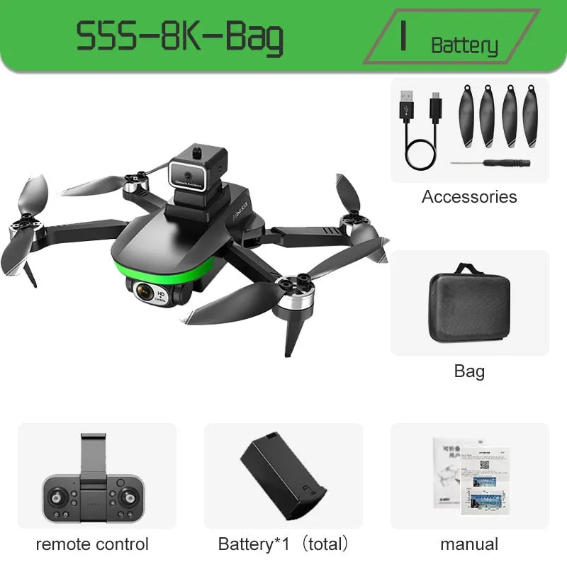 Foldable Brushless Quadcopter Mini Drone 8K HD Camera Obstacle Avoidance