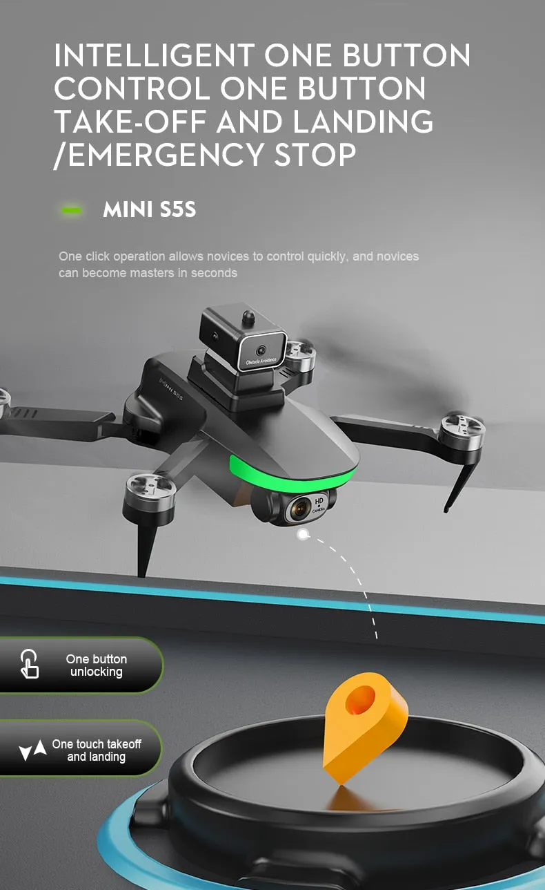 Foldable Brushless Quadcopter Mini Drone 8K HD Camera Obstacle Avoidance