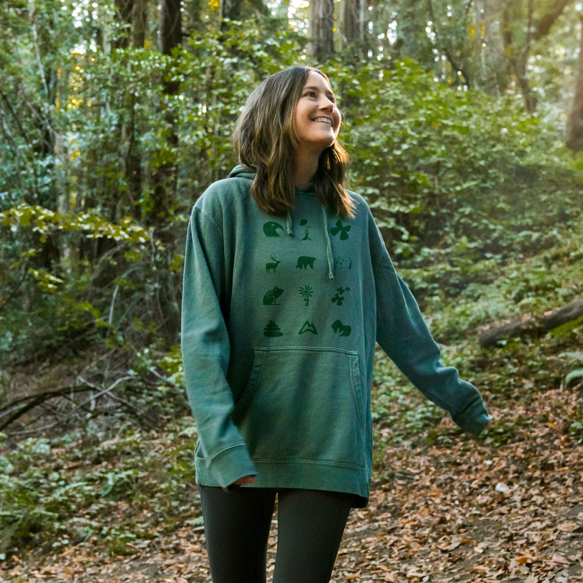 Forest Friends Comfort Wash Hoodie - Pine