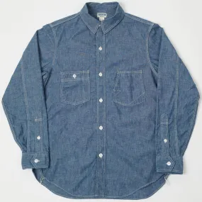 Freewheelers 'The Ironall' Long Sleeve Work Shirt - Indigo Chambray