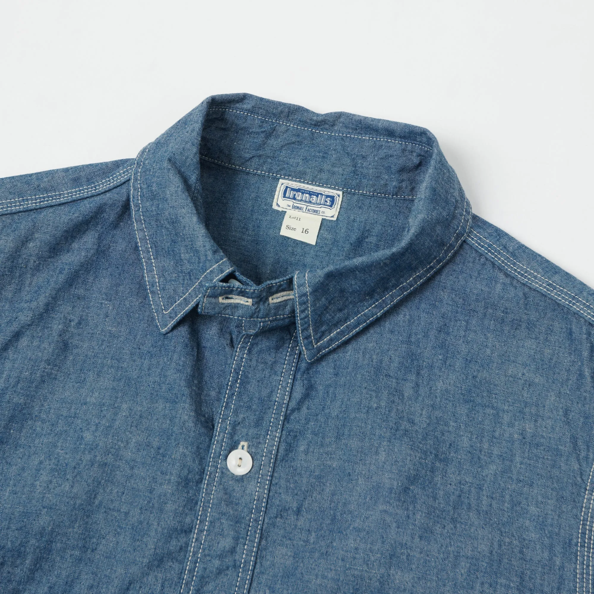 Freewheelers 'The Ironall' Long Sleeve Work Shirt - Indigo Chambray