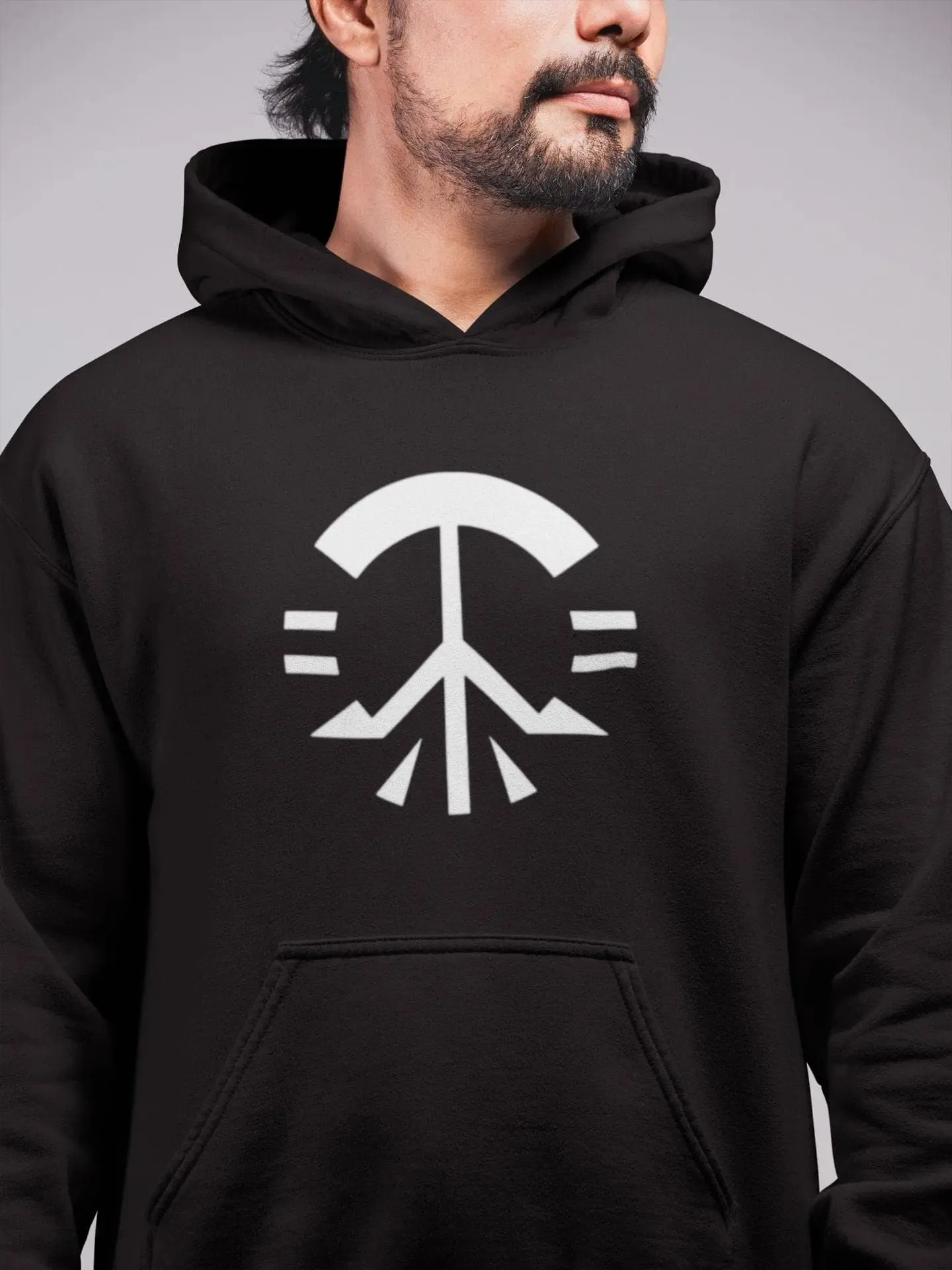 Future Peace Hooded Sweatshirt with Modern Peace Sign