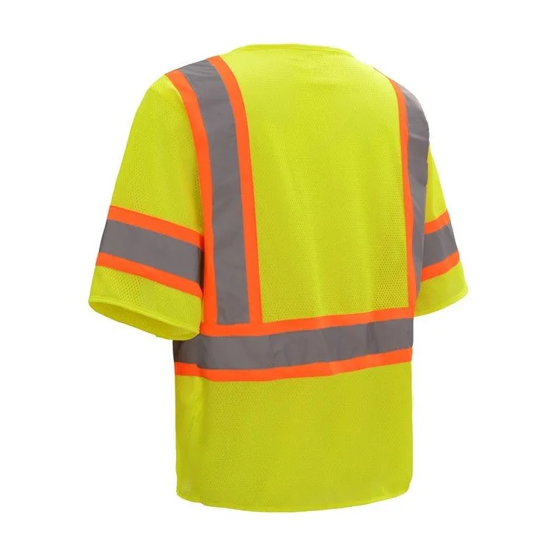 Hi-Vis Mesh Safety Vest (PK 5 Vests) - Class 3 Type R, Zip Front