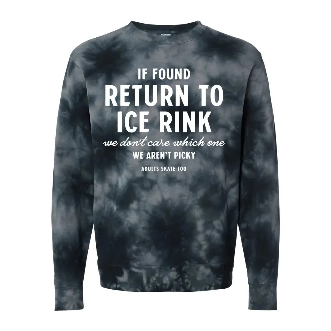 If Found Unisex Black Tie-Dyed Sweatshirt - XS