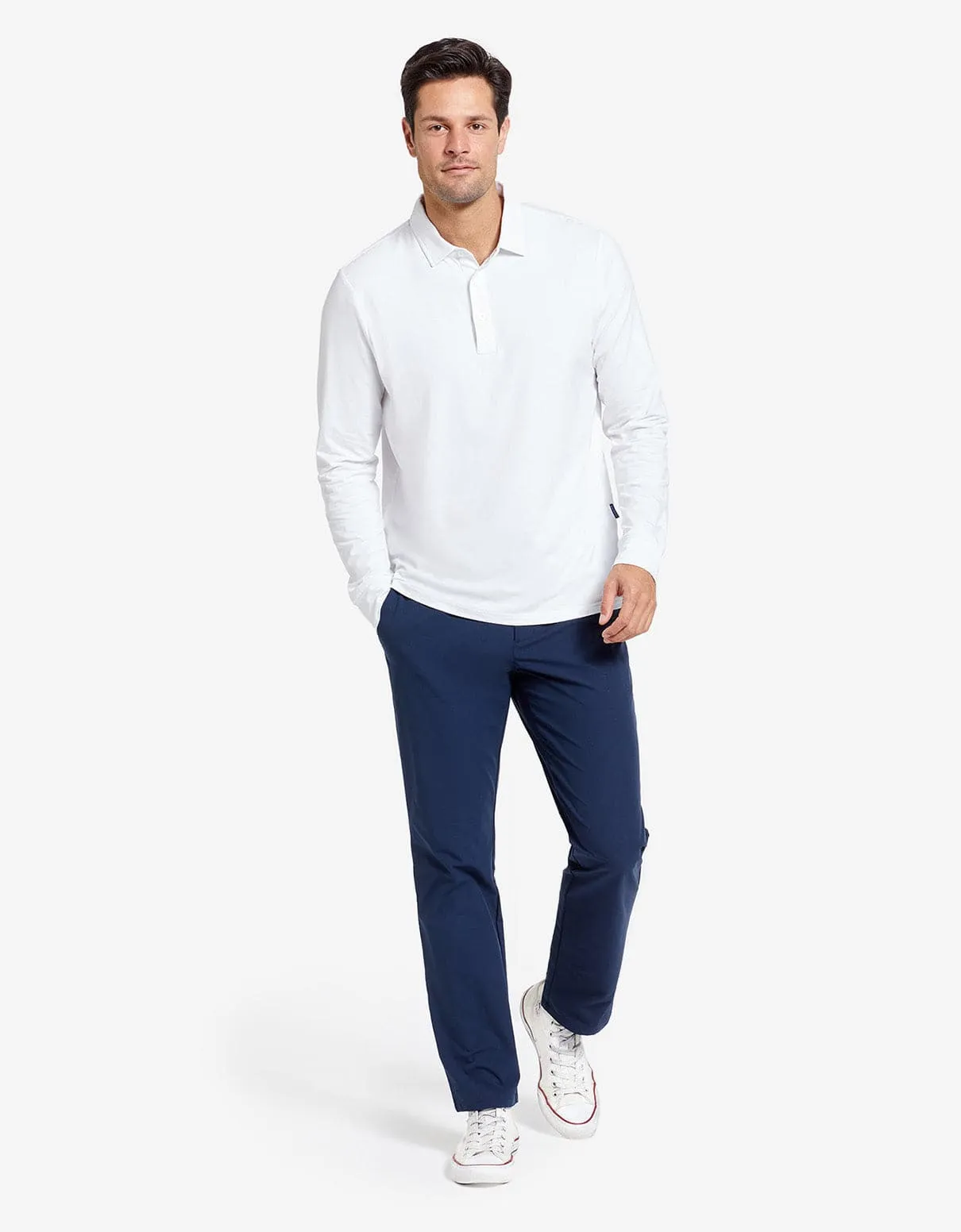 Long Sleeve Relaxed Fit Polo with Cuff UPF 50  Sensitive Collection